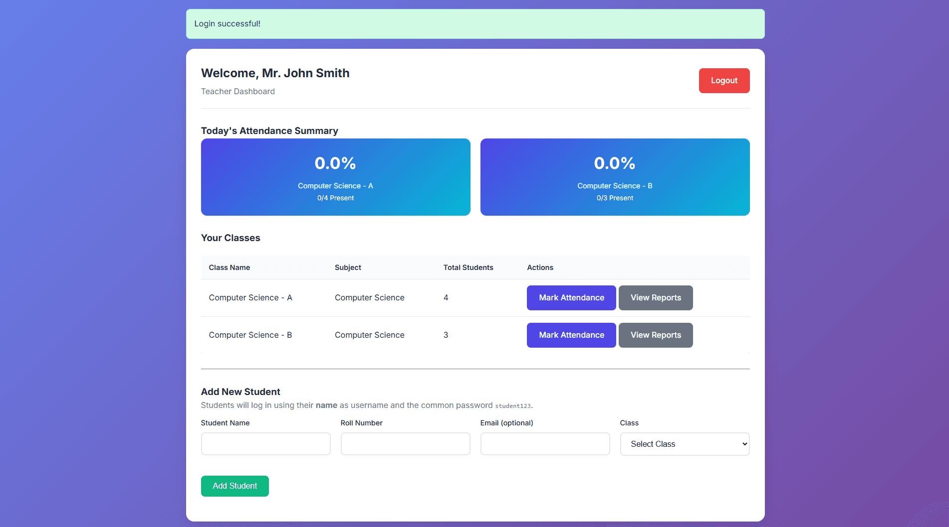 Student Attendance System
