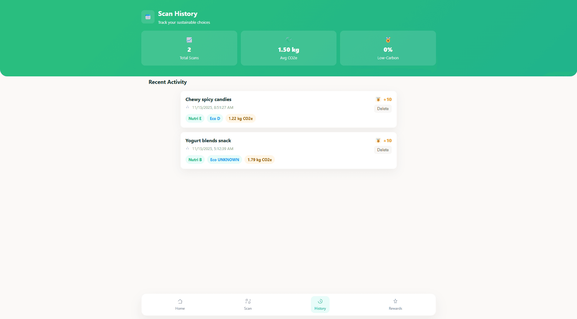 Sustainable Food Tracker